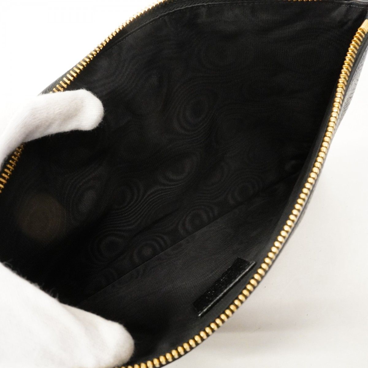 Gucci Clutch Zumi Leather Black Gold Silver — view 4