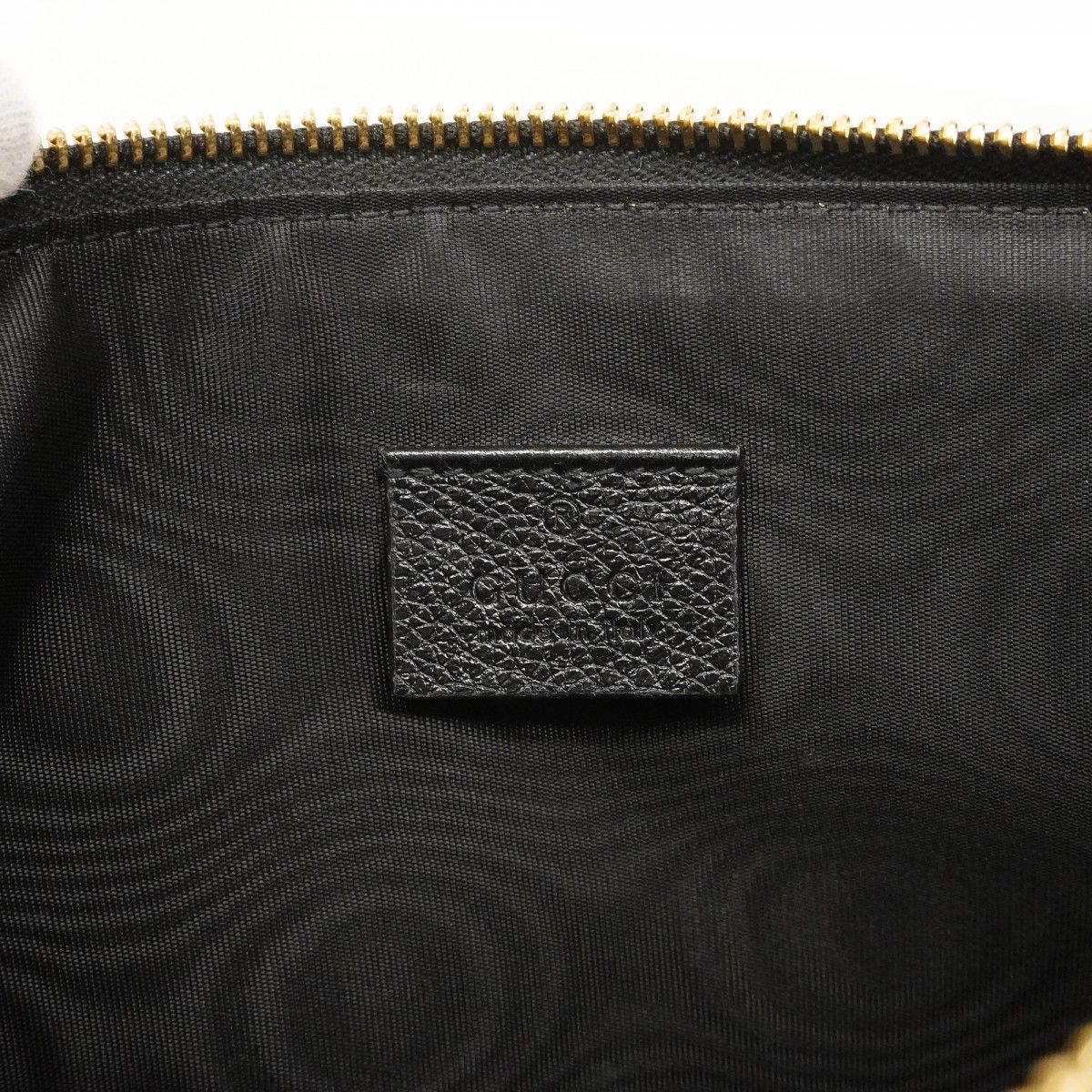 Gucci Clutch Zumi Leather Black Gold Silver — view 5