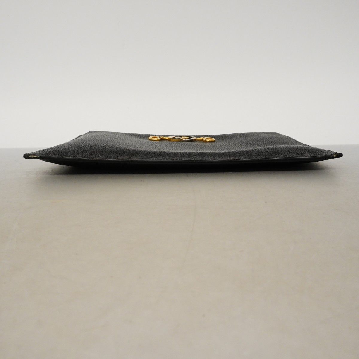 Gucci Clutch Zumi Leather Black Gold Silver — view 3