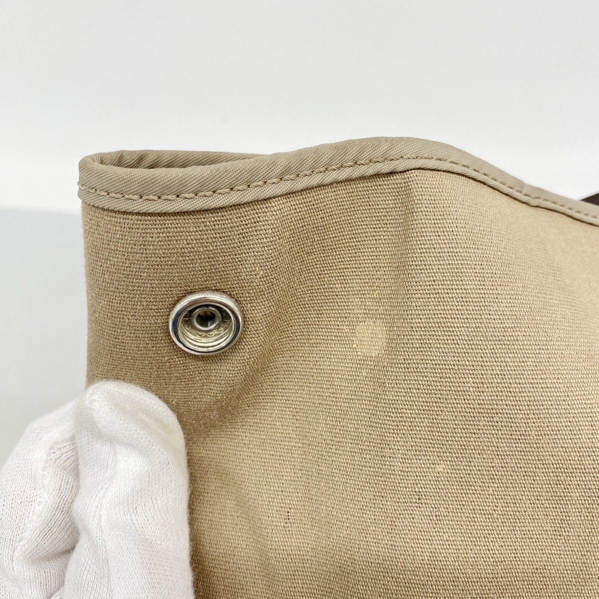 Hermes Tote Kabak Elan PM Toile Officier Etoupe Silver — view 9