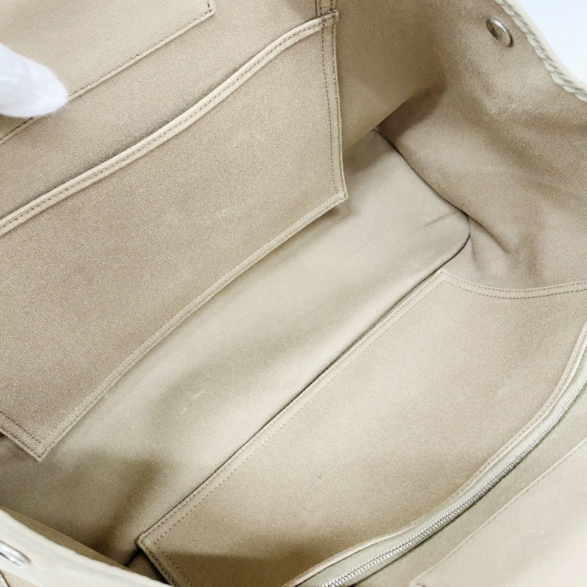 Hermes Tote Kabak Elan PM Toile Officier Etoupe Silver — view 4