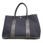 Hermes Tote Garden Party PM Toile Officier Black Silver
