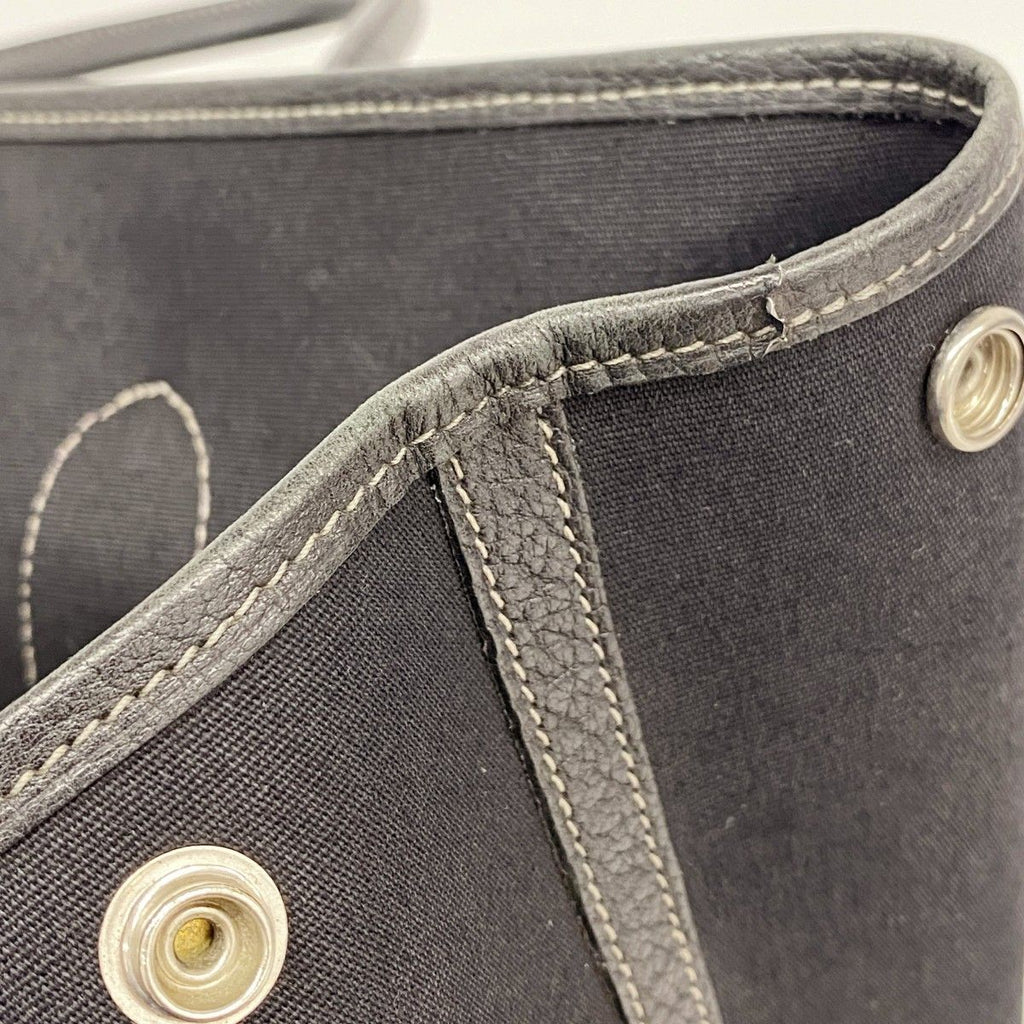 Hermes Tote Garden Party PM Toile Officier Black Silver — view 7