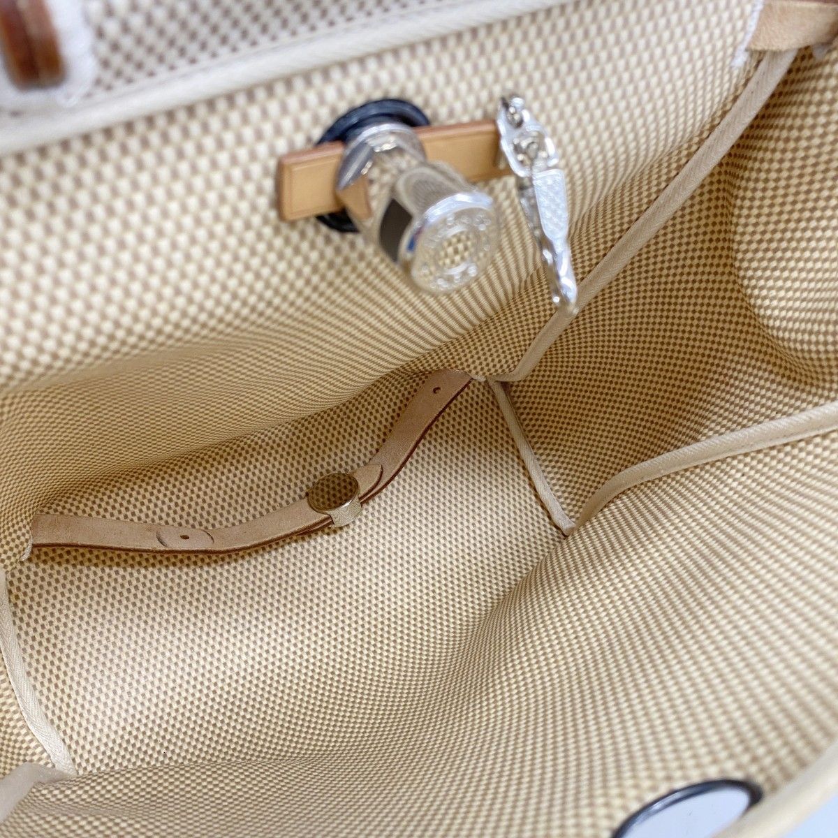Hermes Backpack Herbag a Dos MM Toile GM Natural Silver — view 4