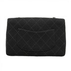 Chanel Shoulder Bag Quilted Cotton Black Silver — view 8