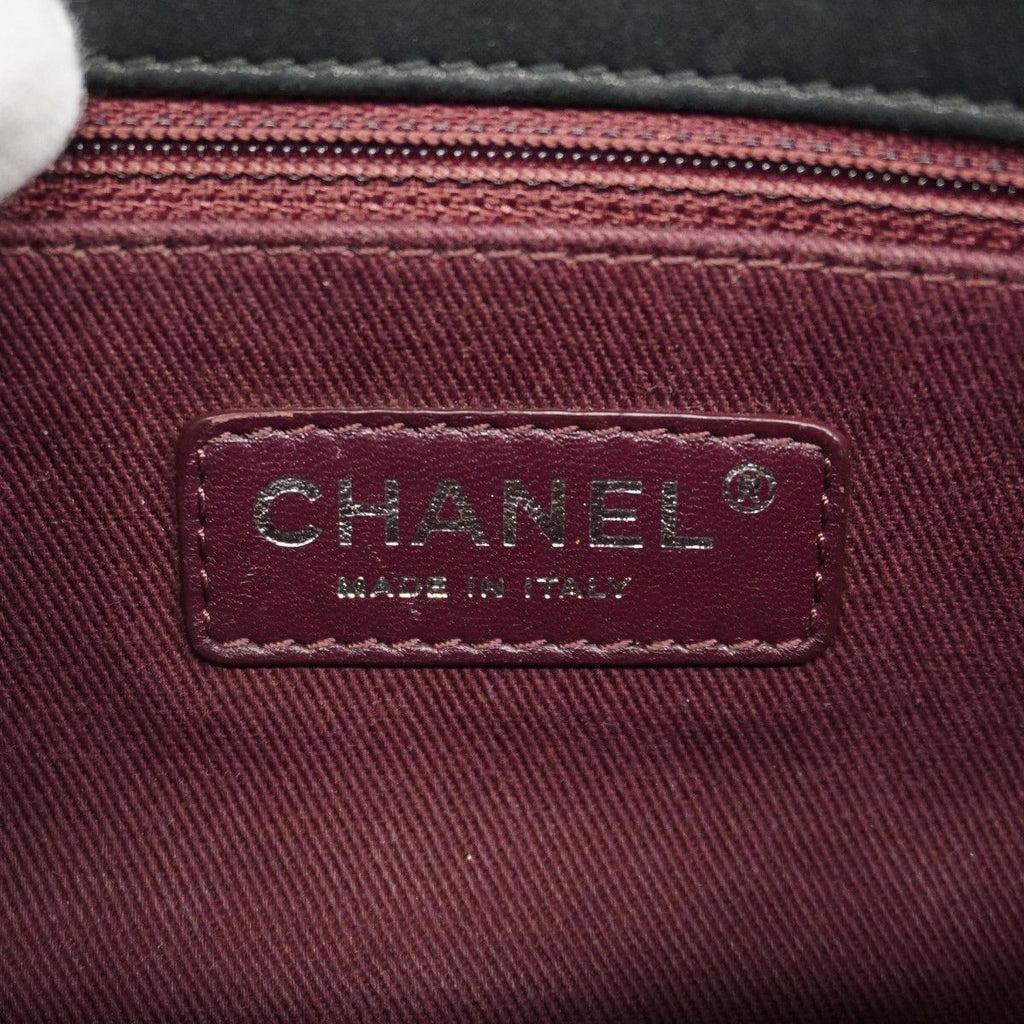 Chanel Shoulder Bag Quilted Leather Black Silver — view 5