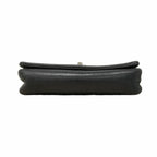Chanel Shoulder Bag Quilted Leather Black Silver — view 3