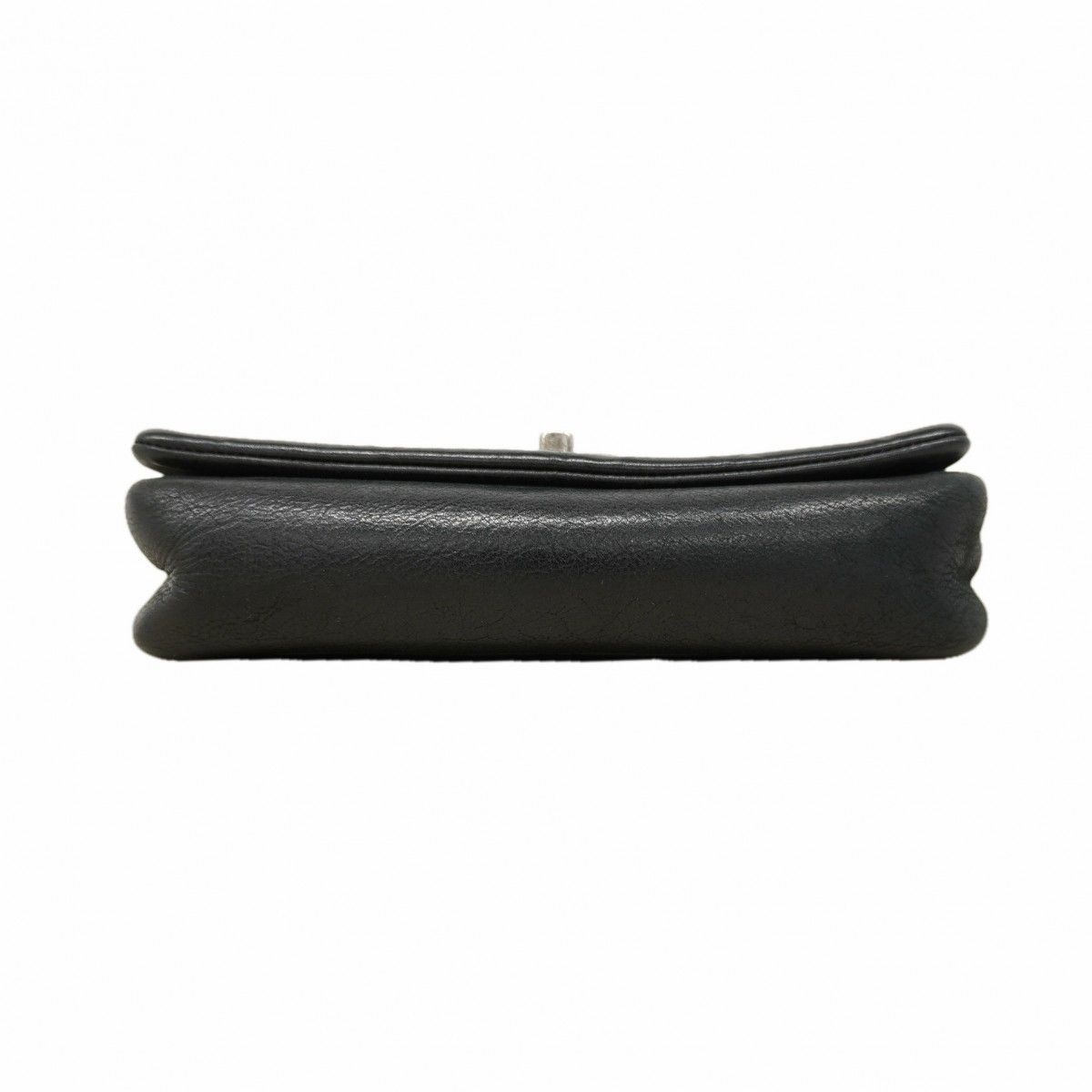 Chanel Shoulder Bag Quilted Leather Black Silver — view 3