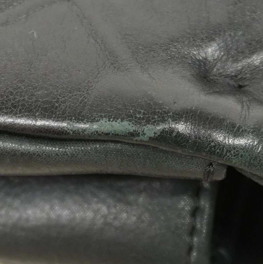 Chanel Shoulder Bag Quilted Leather Black Silver — view 6