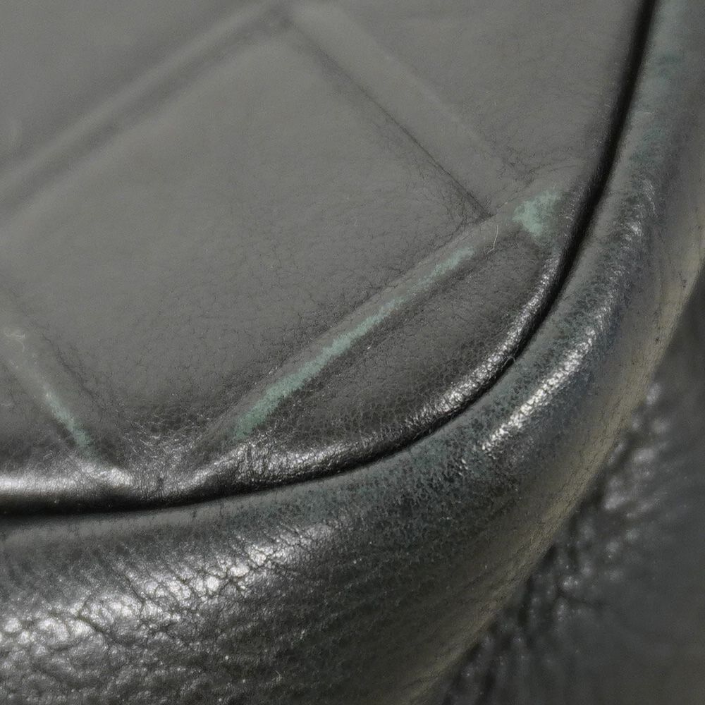Chanel Shoulder Bag Quilted Leather Black Silver — view 7