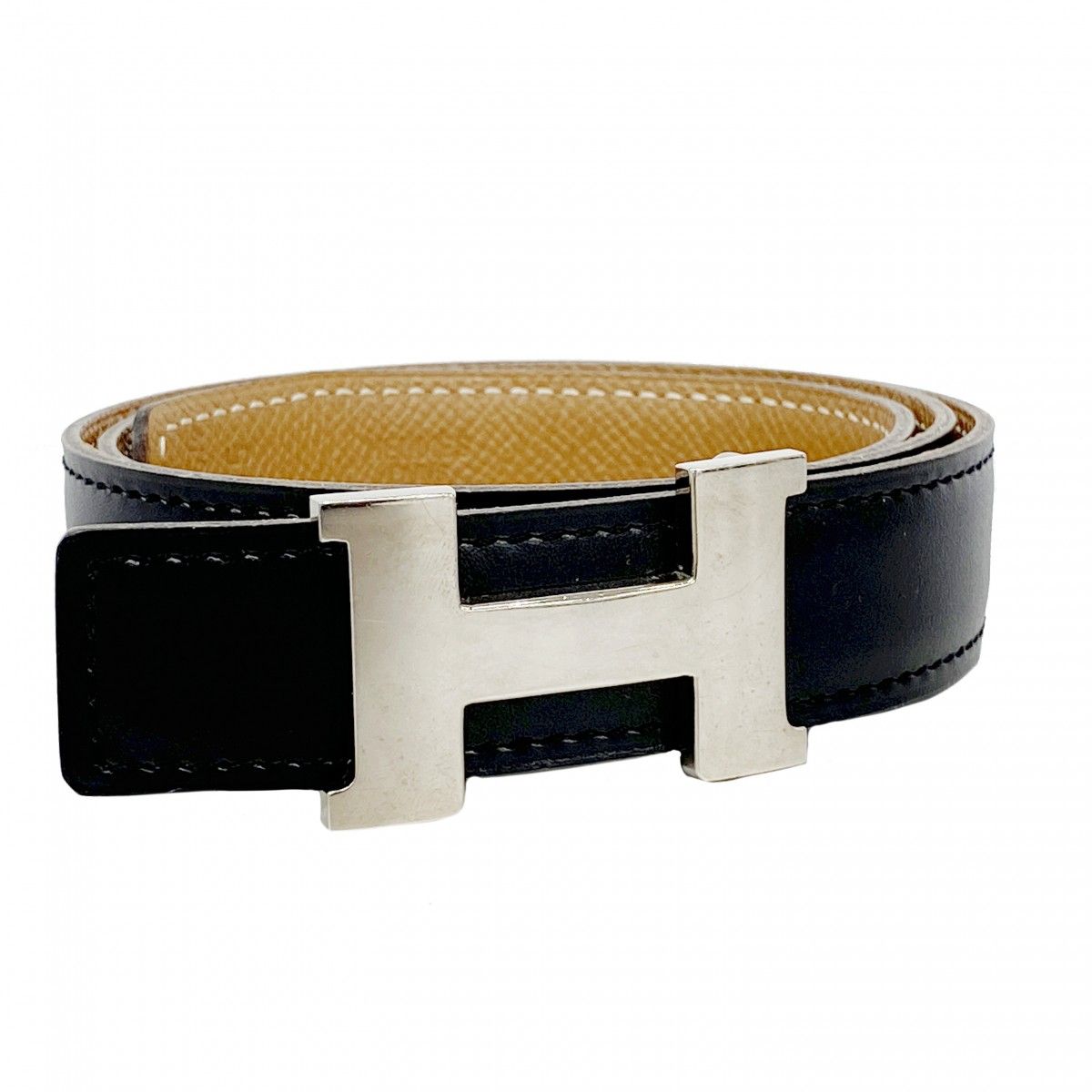 Hermes Belt Constance Courchevel Box Calf Gold Black Silver