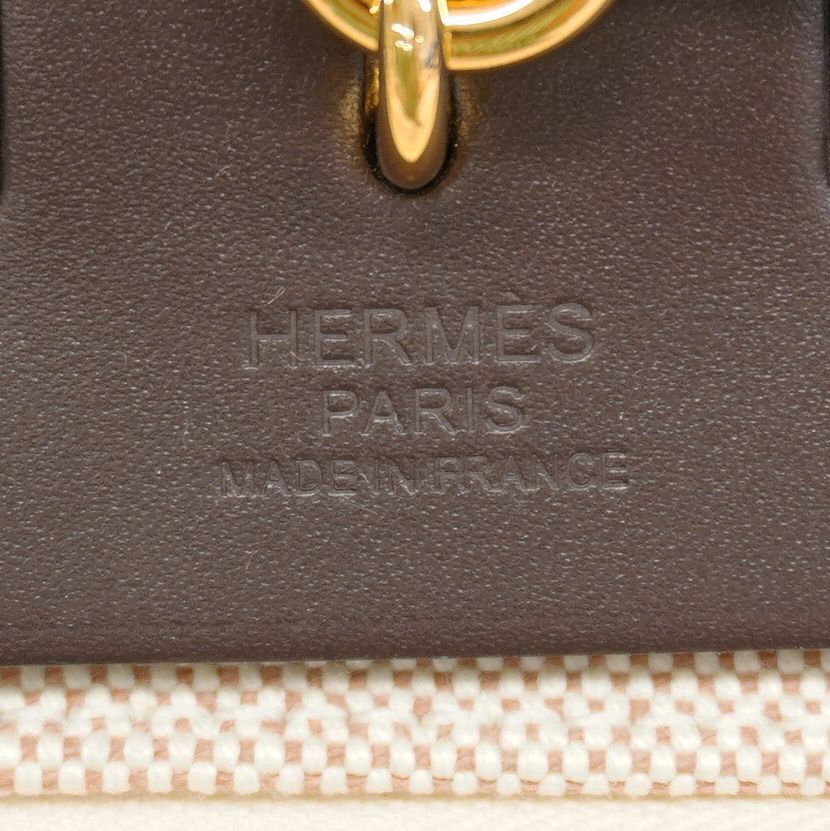 Hermes Handbag Herbag Zip PM Toile GM Brown Gold 2-Way — view 5