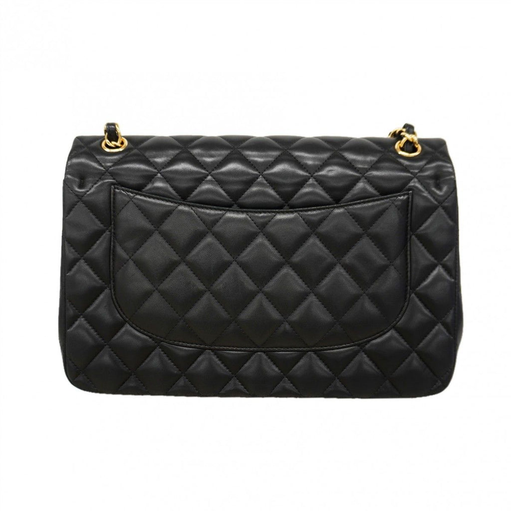 Chanel Shoulder Bag Deca Quilted Lambskin Black Gold — view 9