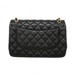 Chanel Shoulder Bag Deca Quilted Lambskin Black Gold — view 9