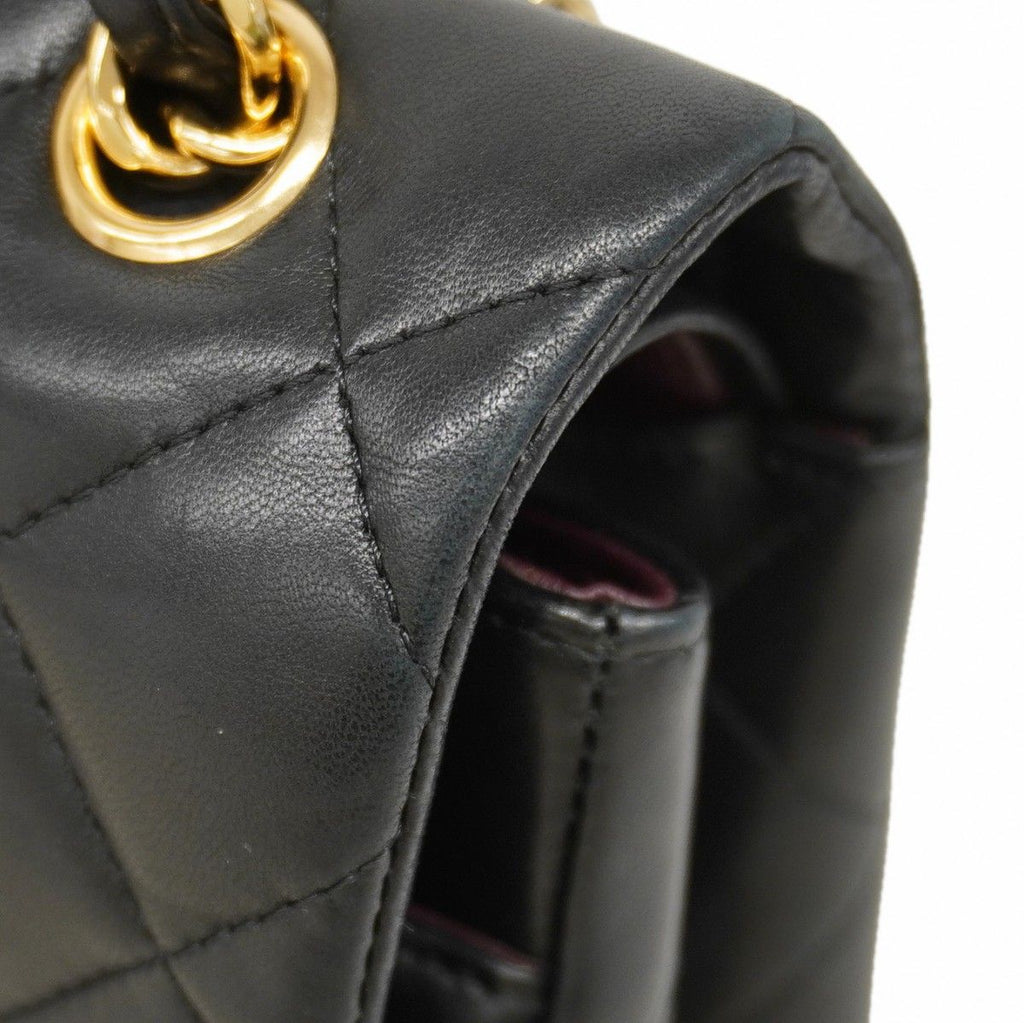 Chanel Shoulder Bag Deca Quilted Lambskin Black Gold — view 7