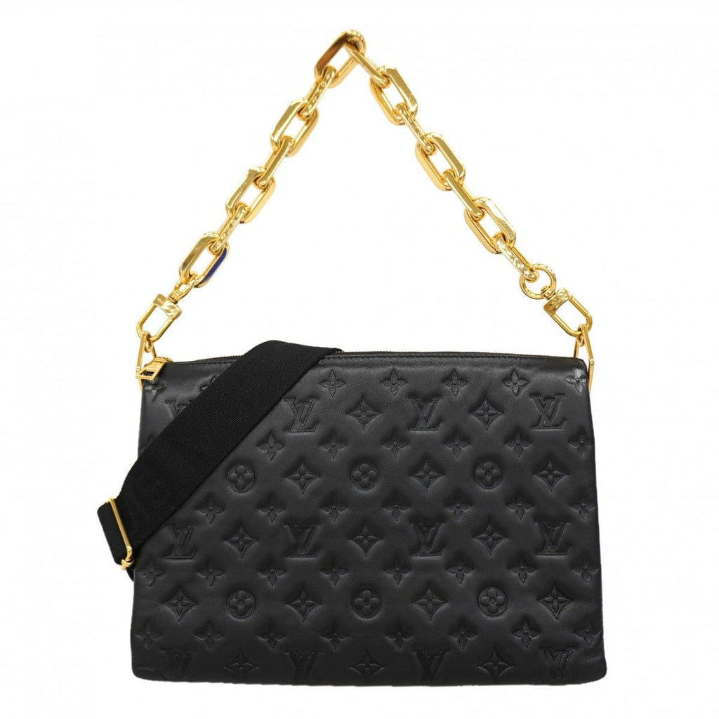 Louis Vuitton Handbag Monogram Embossed Coussin MM Noir 2-Way