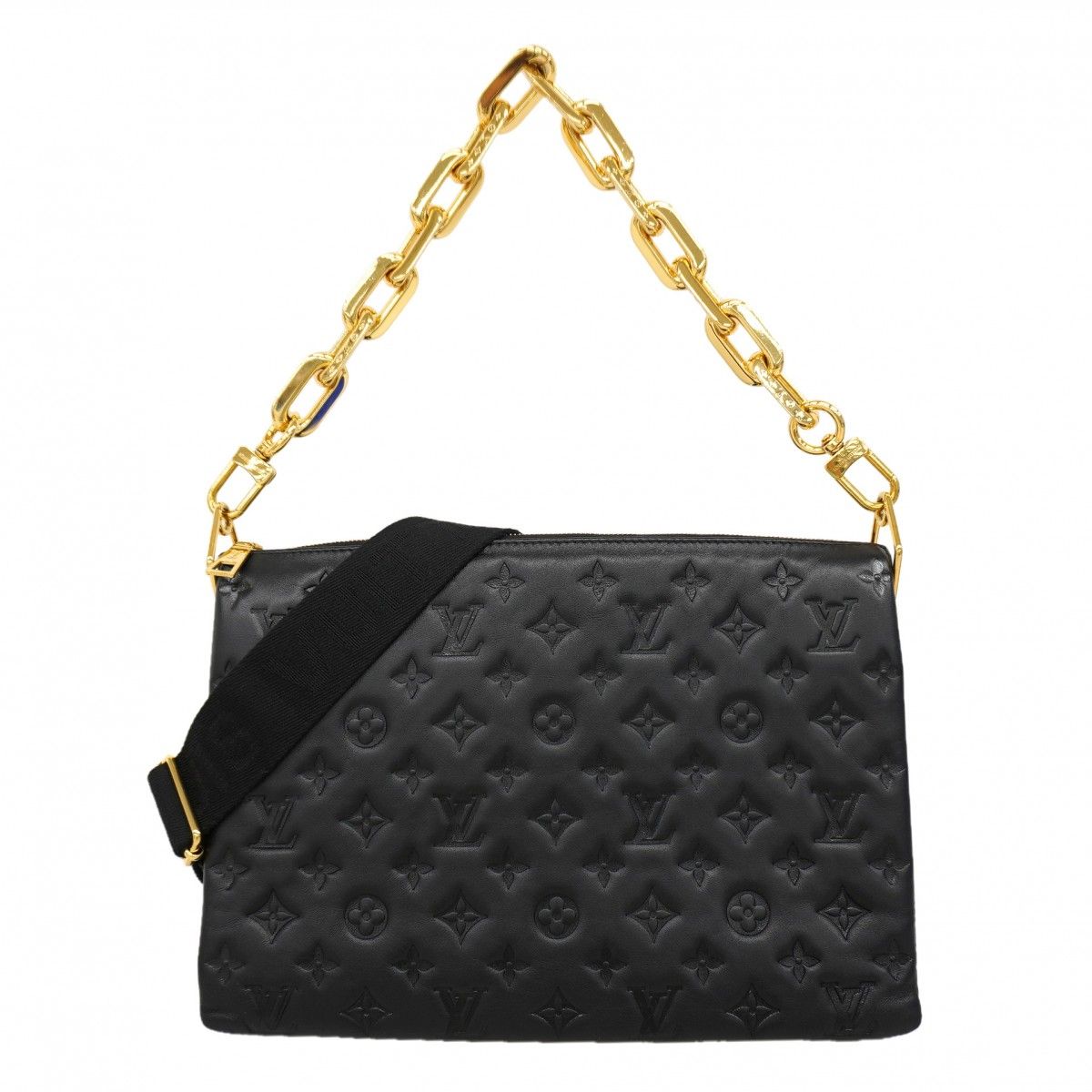 Louis Vuitton Handbag Monogram Embossed Coussin MM Noir 2-Way