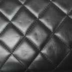 Chanel Shoulder Bag Quilted Lambskin Black Gold — view 7