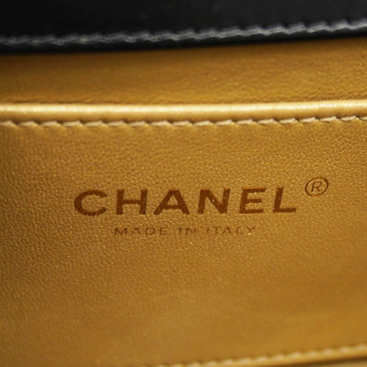 Chanel Shoulder Bag Quilted Lambskin Black Gold — view 5