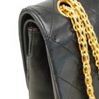 Chanel Shoulder Bag Quilted Lambskin Black Gold — view 8