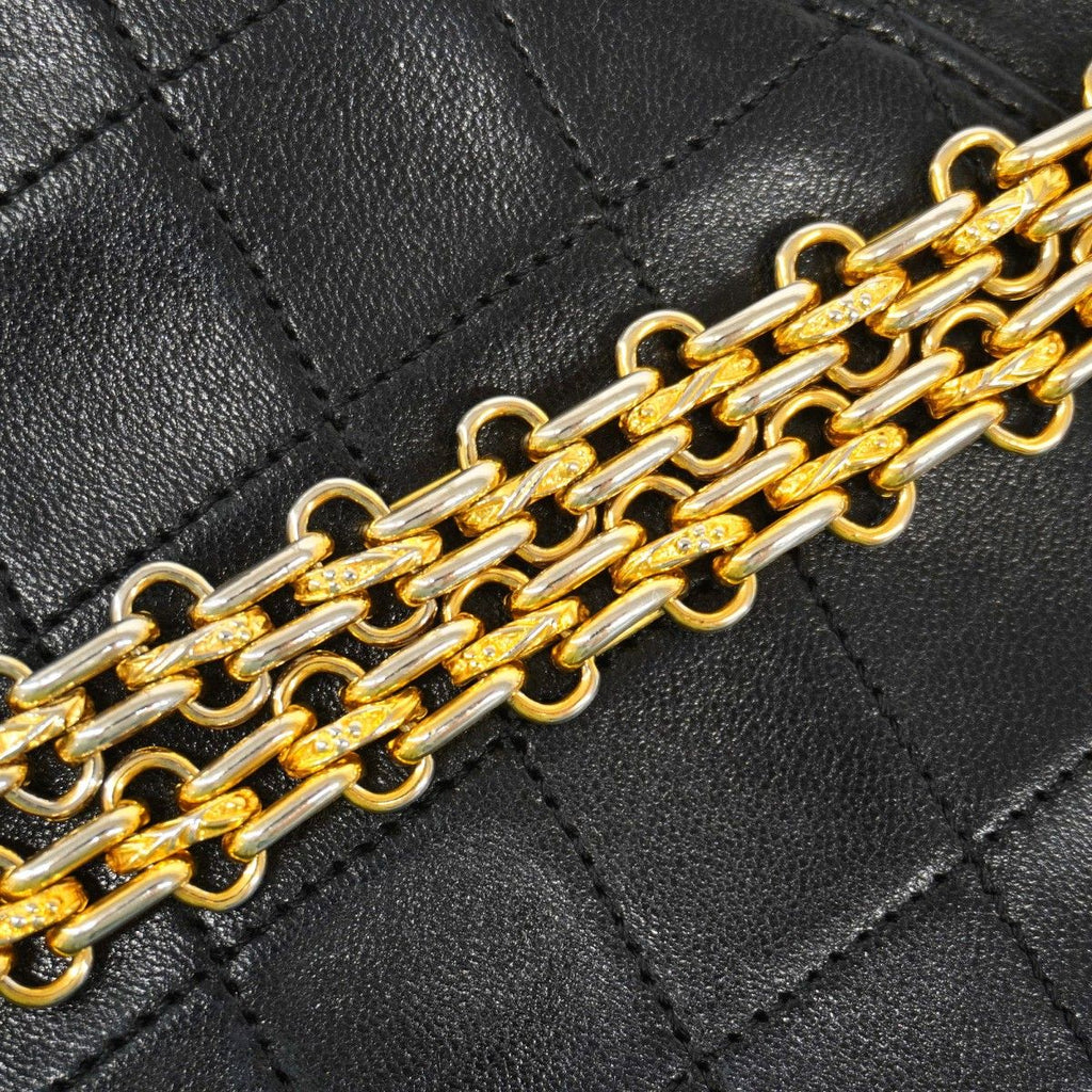Chanel Shoulder Bag Quilted Lambskin Black Gold — view 6