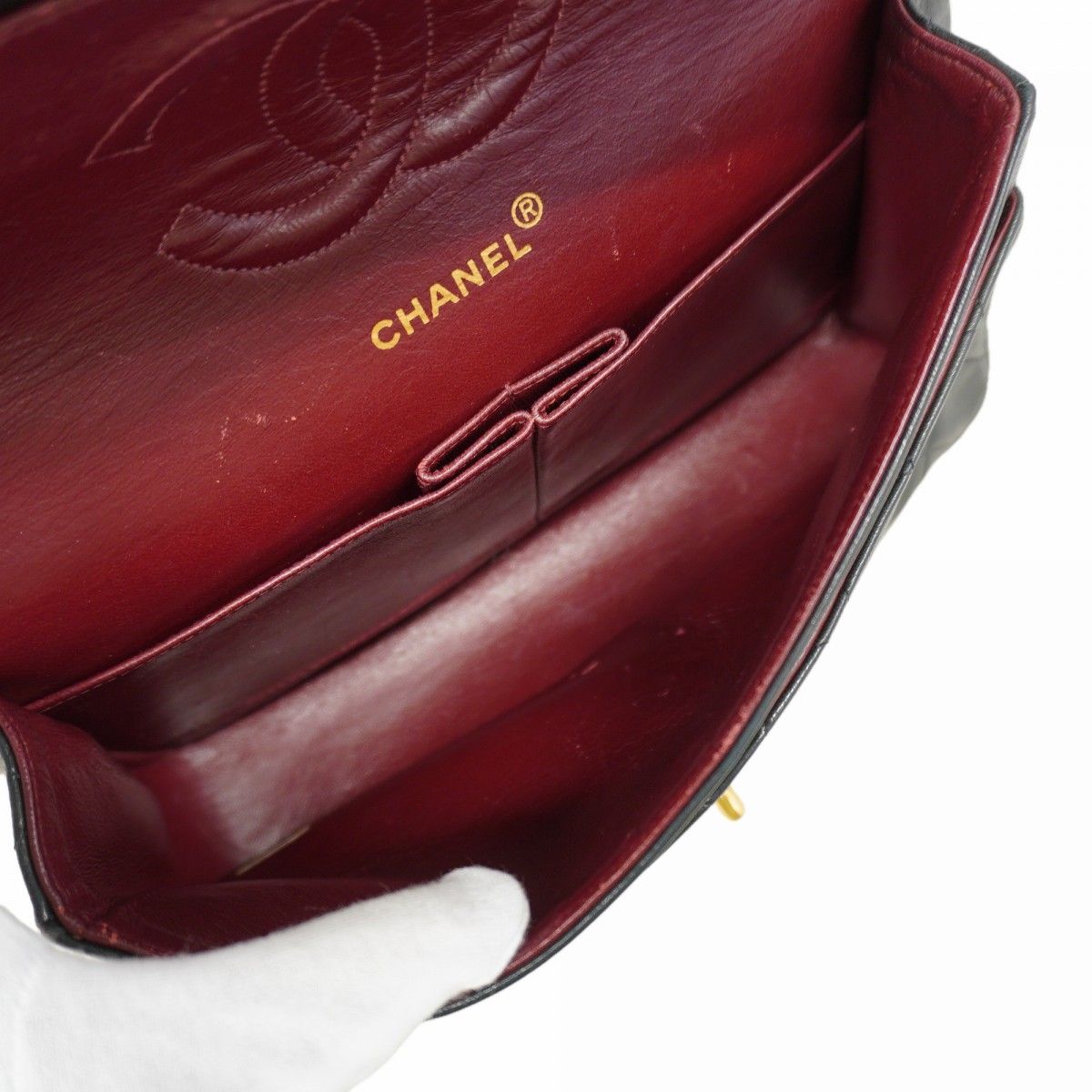 Chanel Shoulder Bag Quilted Lambskin Black Gold — view 4
