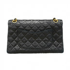Chanel Shoulder Bag Quilted Lambskin Black Gold — view 9