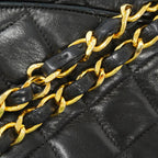 Chanel Shoulder Bag Quilted Lambskin Black Gold — view 8