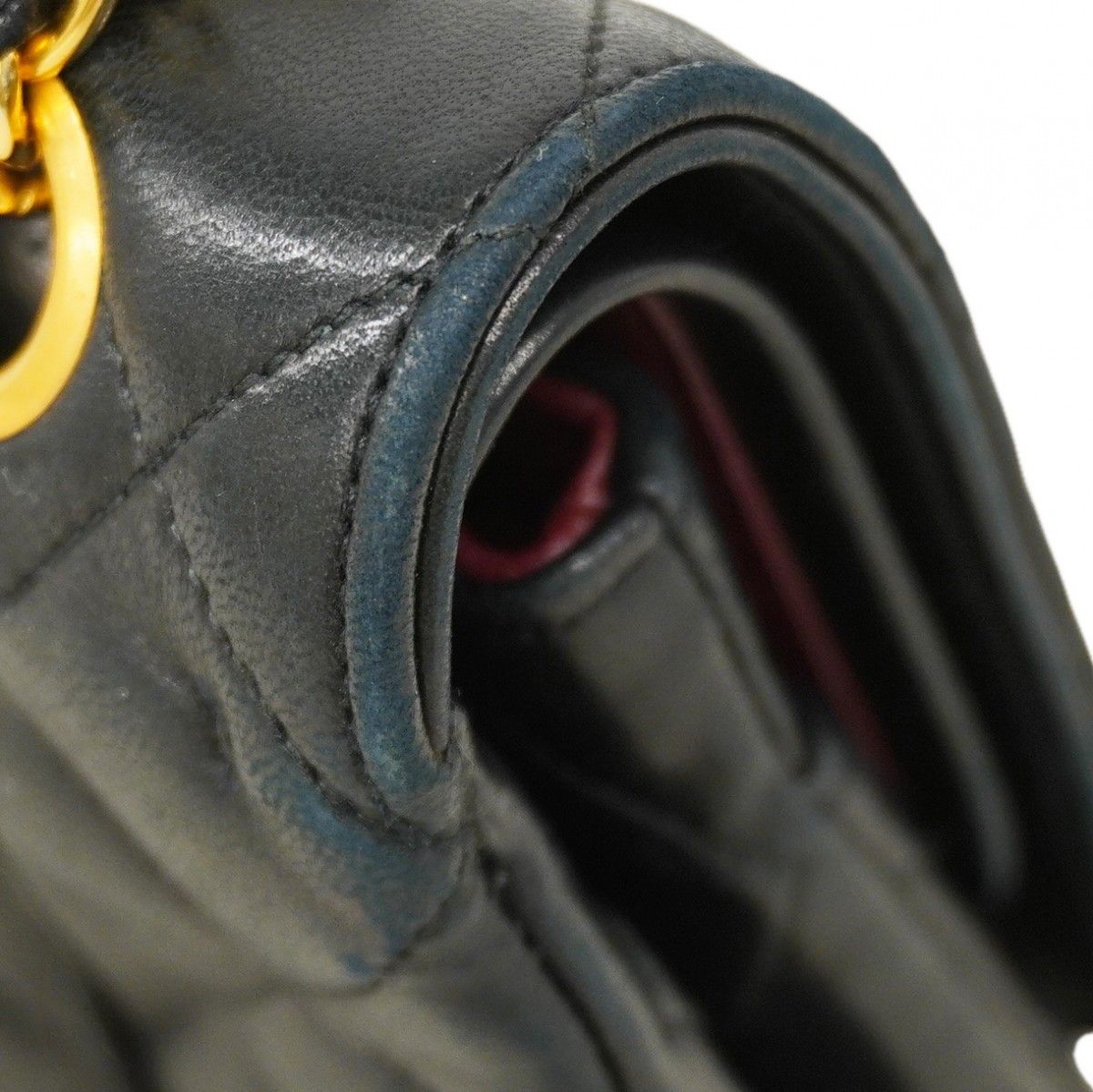 Chanel Shoulder Bag Quilted Lambskin Black Gold — view 7