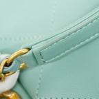 Chanel Handbag Quilted Top Handle Lambskin Light Blue Gold 2-Way — view 9