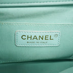 Chanel Handbag Quilted Top Handle Lambskin Light Blue Gold 2-Way — view 5