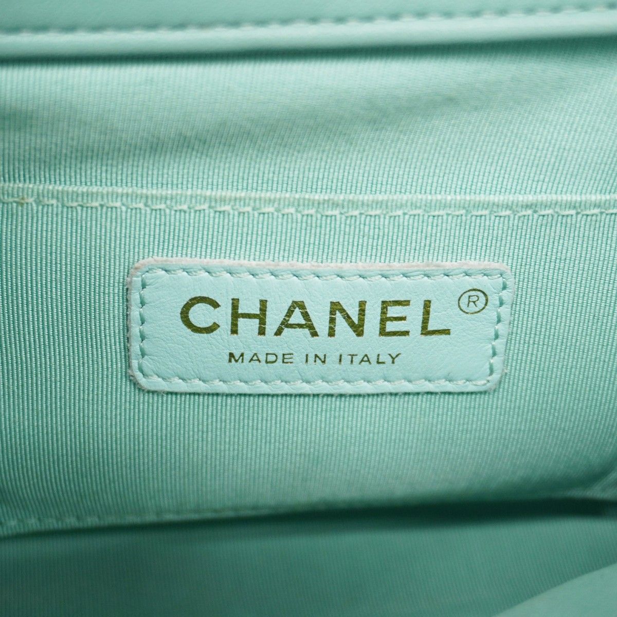 Chanel Handbag Quilted Top Handle Lambskin Light Blue Gold 2-Way — view 5