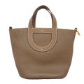Hermes Handbag in the Loop 23 Taurillon Clemence Etoupe Gold