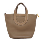 Hermes Handbag in the Loop 23 Taurillon Clemence Etoupe Gold