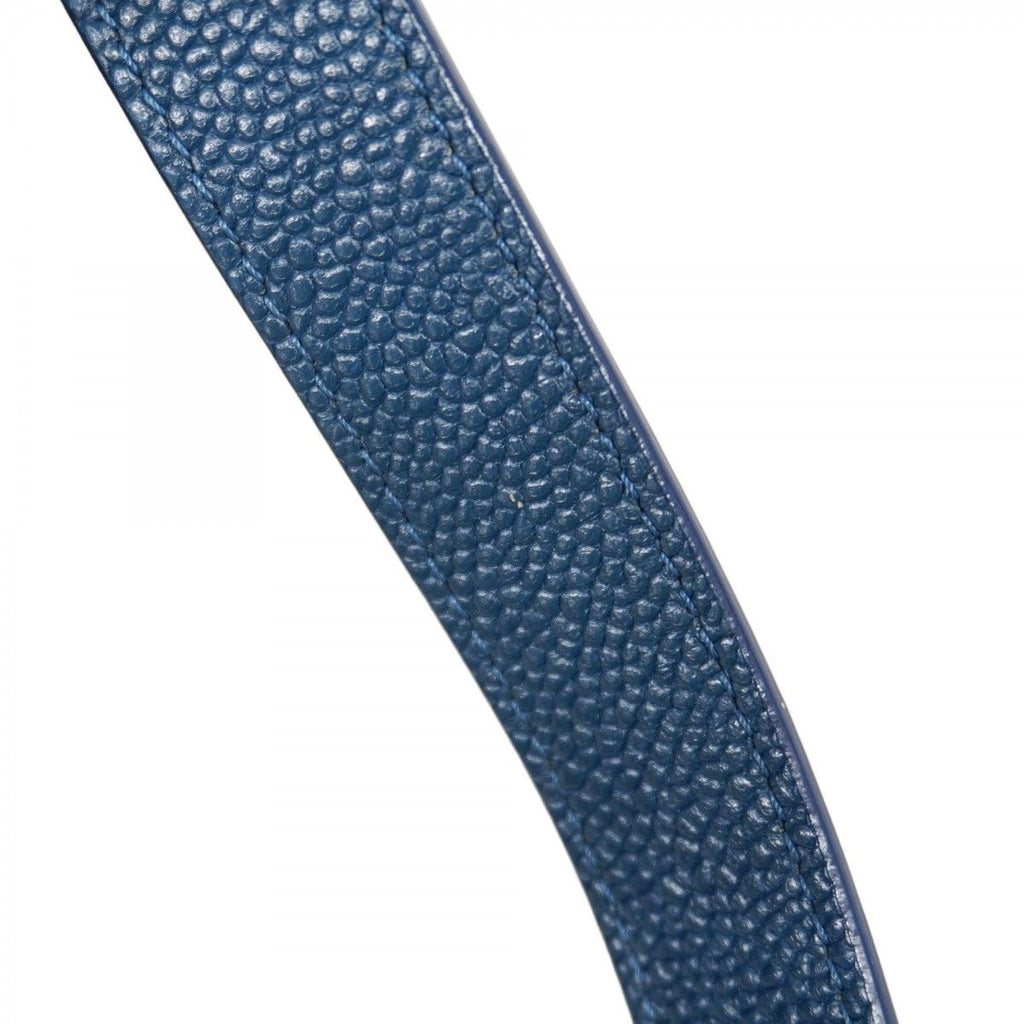 Chanel Shoulder Bag Caviar Leather Blue Silver — view 8
