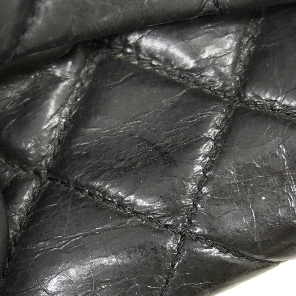 Chanel Handbag Quilted Lambskin Black Gold 2-Way — view 8