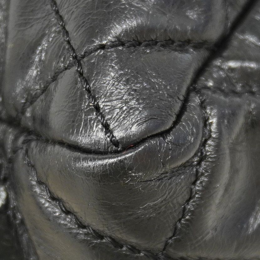 Chanel Handbag Quilted Lambskin Black Gold 2-Way — view 6
