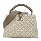Louis Vuitton Handbag Monogram Jacquard Since Capucines BB Taupe 2-Way