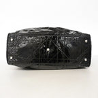 Dior Handbag Cannage Enamel Black Silver — view 3