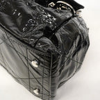 Dior Handbag Cannage Enamel Black Silver — view 7