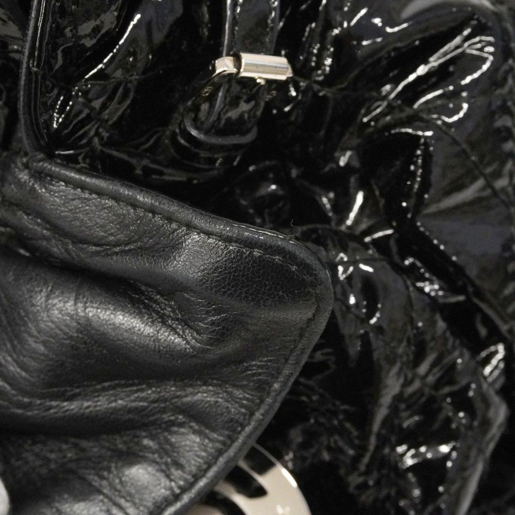 Dior Handbag Cannage Enamel Black Silver — view 8