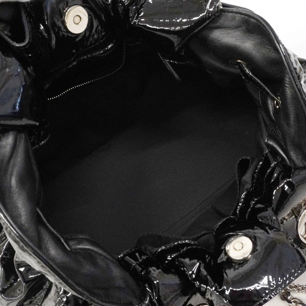 Dior Handbag Cannage Enamel Black Silver — view 4