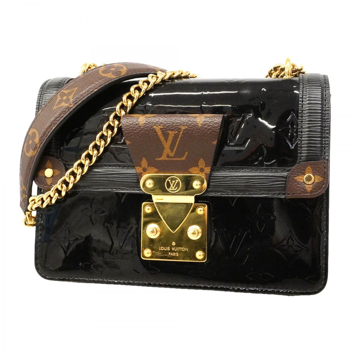 Louis Vuitton Shoulder Bag Vernis Monogram Epi Winewood PM Noir