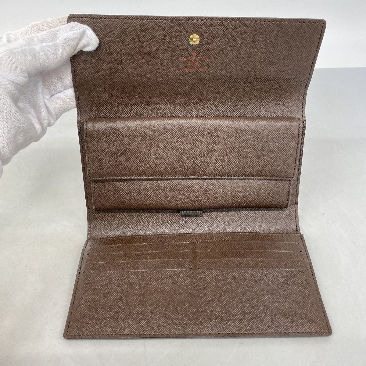 Louis Vuitton Trifold Wallet Damier Portefeuille International Ebene — view 3