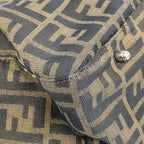 Fendi Tote Zucca Nylon Canvas Brown Silver — view 6