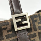 Fendi Tote Zucca Nylon Canvas Brown Silver — view 9