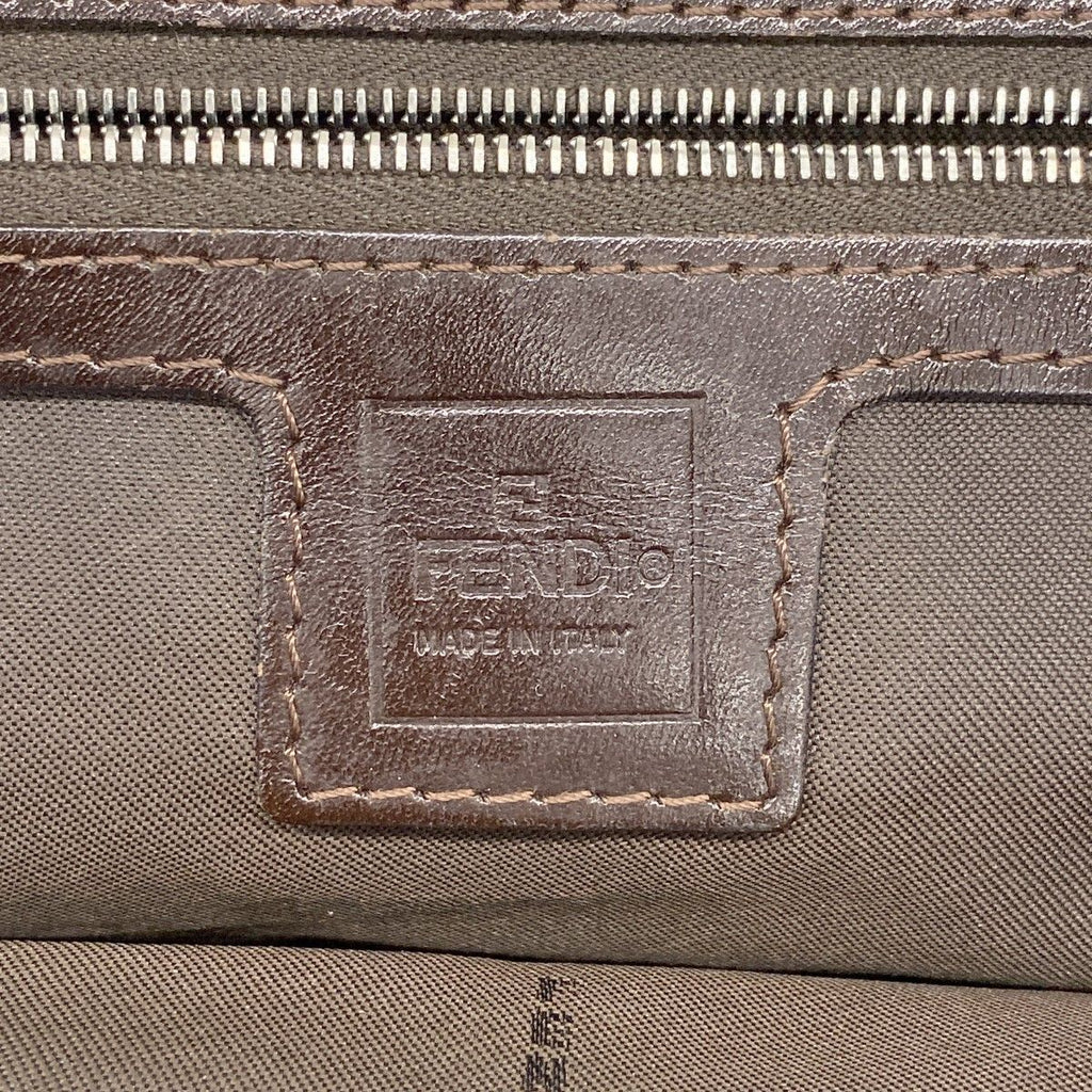 Fendi Tote Zucca Nylon Canvas Brown Silver — view 5