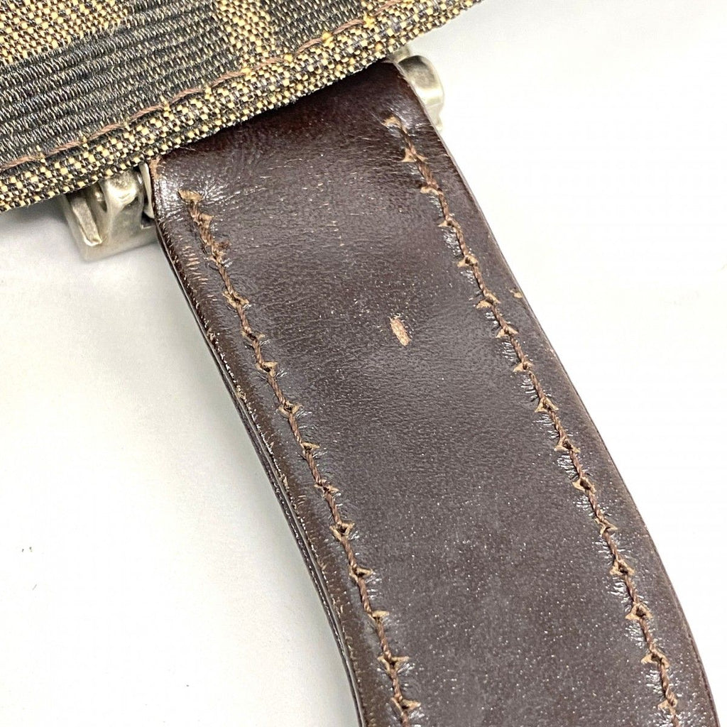Fendi Tote Zucca Nylon Canvas Brown Silver — view 7