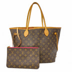 Louis Vuitton Tote Monogram Neverfull MM Brown Fuchsia