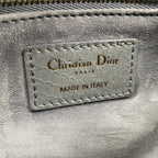 Dior Handbag Lady Leather Blue Gray Champagne Gold 2-Way — view 5